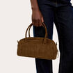Sac aspect daim marron fonc&eacute; femme