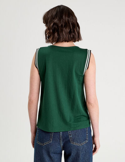 Débardeur sans manches vert foncé femme