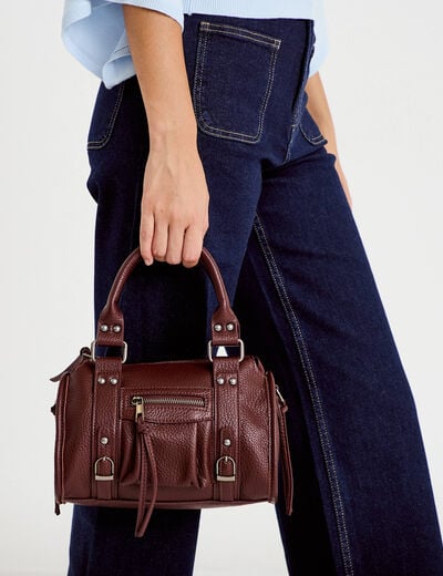 Sac port&eacute; main bordeaux femme