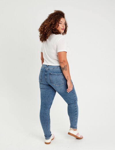 Jeans skinny taille haute denim double stone femme