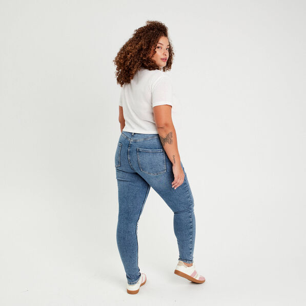 jeans skinny taille haute denim double stone femme Jeans skinny taille haute denim double stone femme