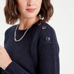 Pull manches longues bleu marine femme