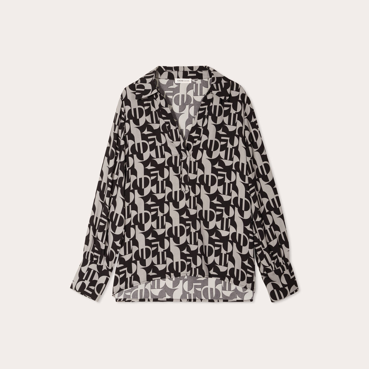 Chemise manches longues gris femme