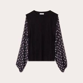t shirt manches longues noir femme T-shirt manches longues noir femme