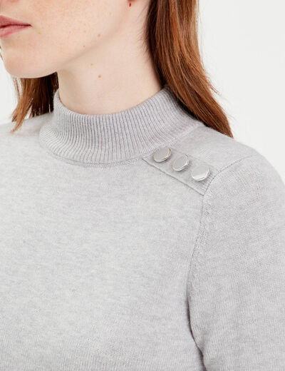 Pull manches longues gris foncé femme