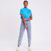 Jeans mom taille haute denim bleach femme