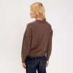 Pull col rond marron fonc&eacute; femme