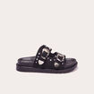 Sandales plates cloutées noir femme