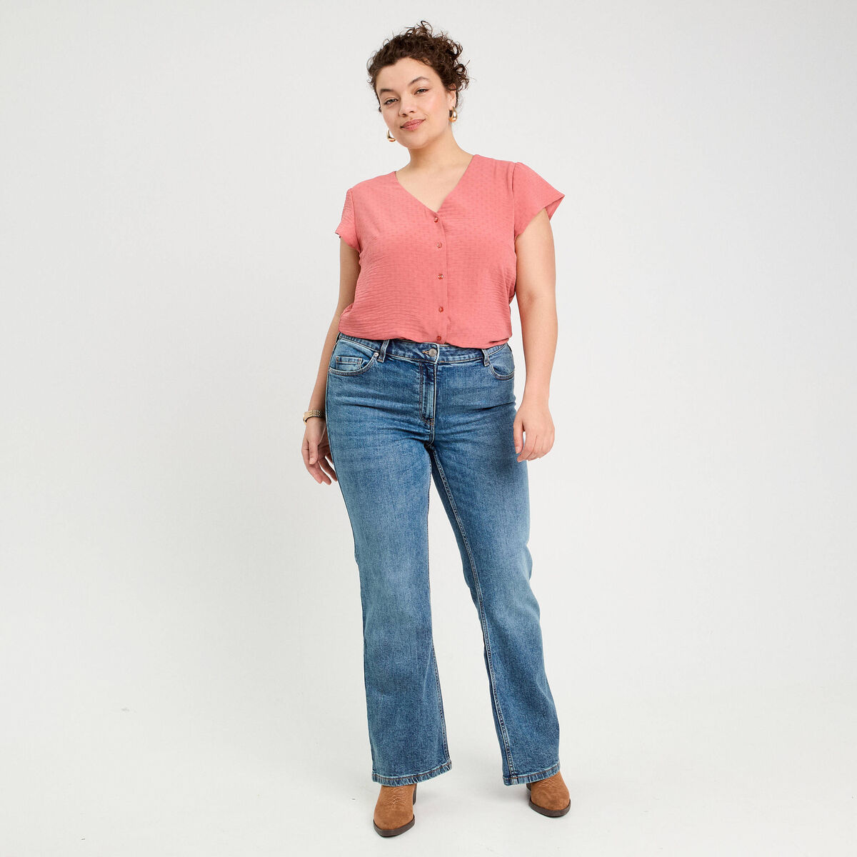 Jeans flare denim double stone femme