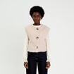 Gilet sans manches effet polaire ecru femme
