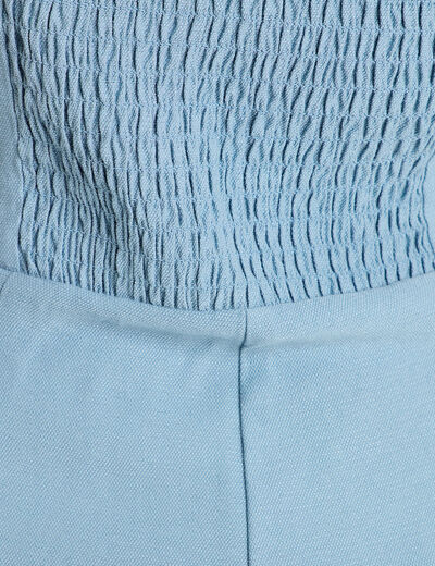 Combinaison pantalon droite bleu gris femme