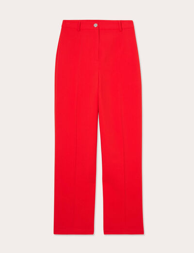 Pantalon city large rouge femme