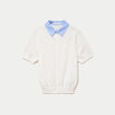 Polo col chemise manches courtes blanc femme