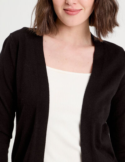 Gilet manches longues noir femme