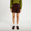 Short stretch d&eacute;tails coeur marron fonc&eacute; femme