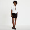 Jupe-short trap&egrave;ze en jean denim noir femme