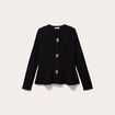 Gilet p&eacute;plum noir femme