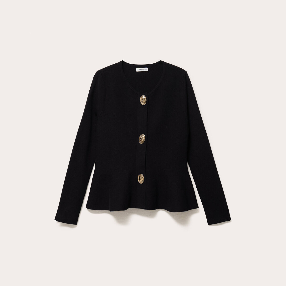 Gilet p&eacute;plum noir femme