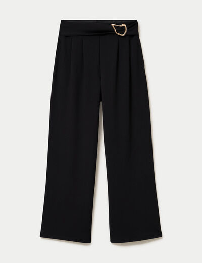 Pantalon bootcut avec ceinture noir femme