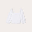 Blouse encolure carrée ecru femme