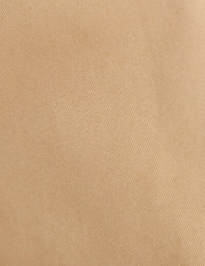 Veste droite col montant manches longues beige femme