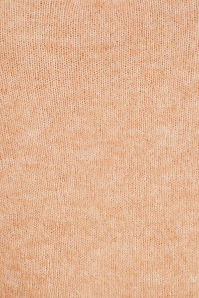 Pull col montant beige femme