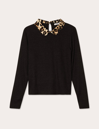 Pull manches longues noir femme