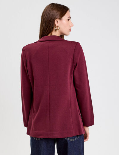 Veste blazer cintrée bordeaux femme