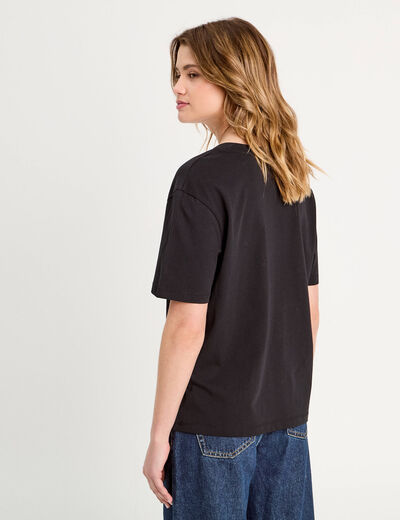 T-shirt manches courtes noir femme