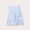 Blouse sans manches nouée bleu femme