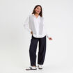Chemise oversize manches longues blanc femme