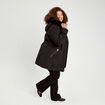 Parka droite avec capuche noir femme