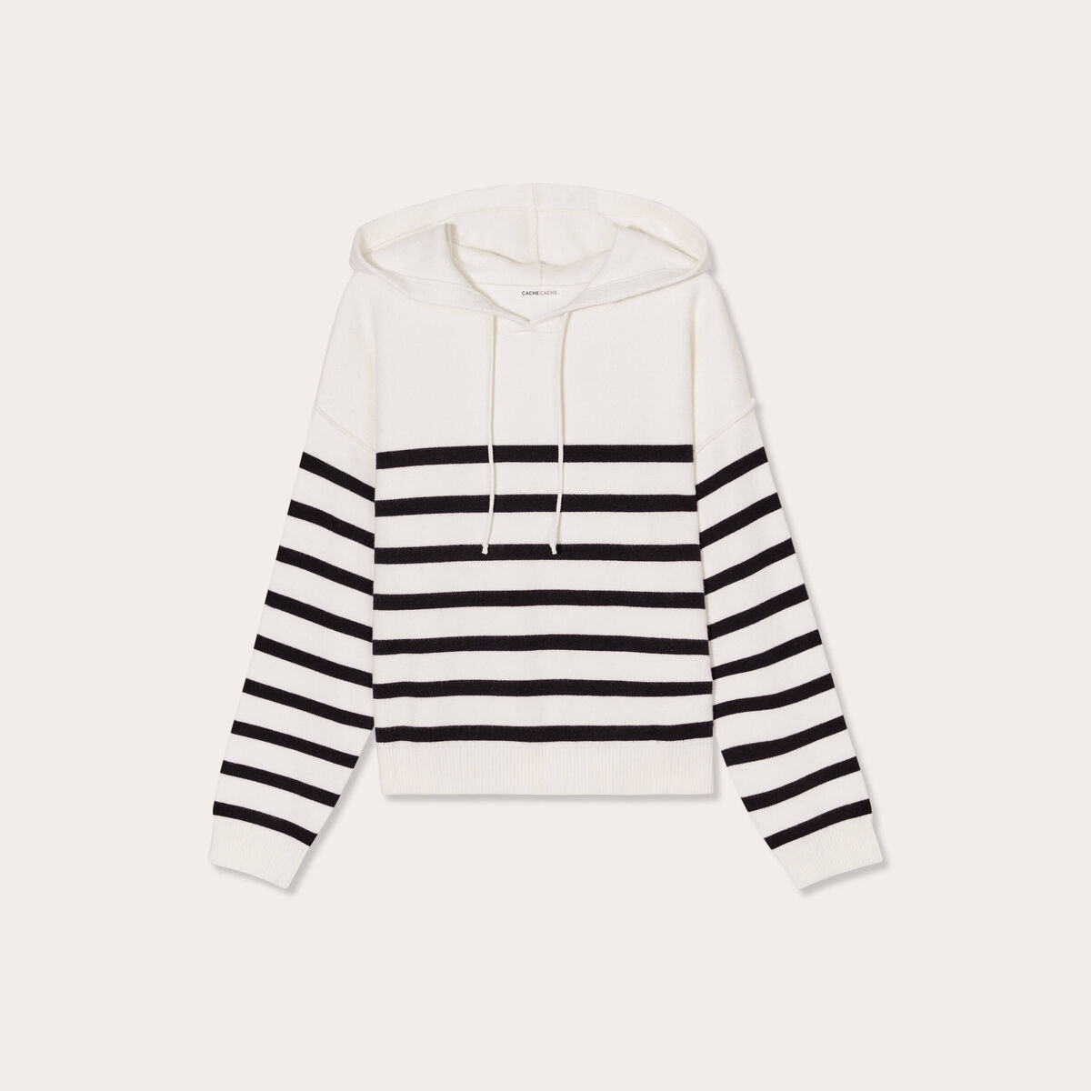 Pull à capuche ecru femme