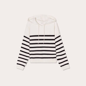 Pull à capuche ecru femme