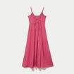 Robe longue &eacute;vas&eacute;e col coeur rose framboise femme