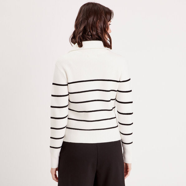Gilet zippé manches longues ecru femme