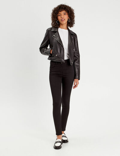 Jeans slim push-up denim noir femme