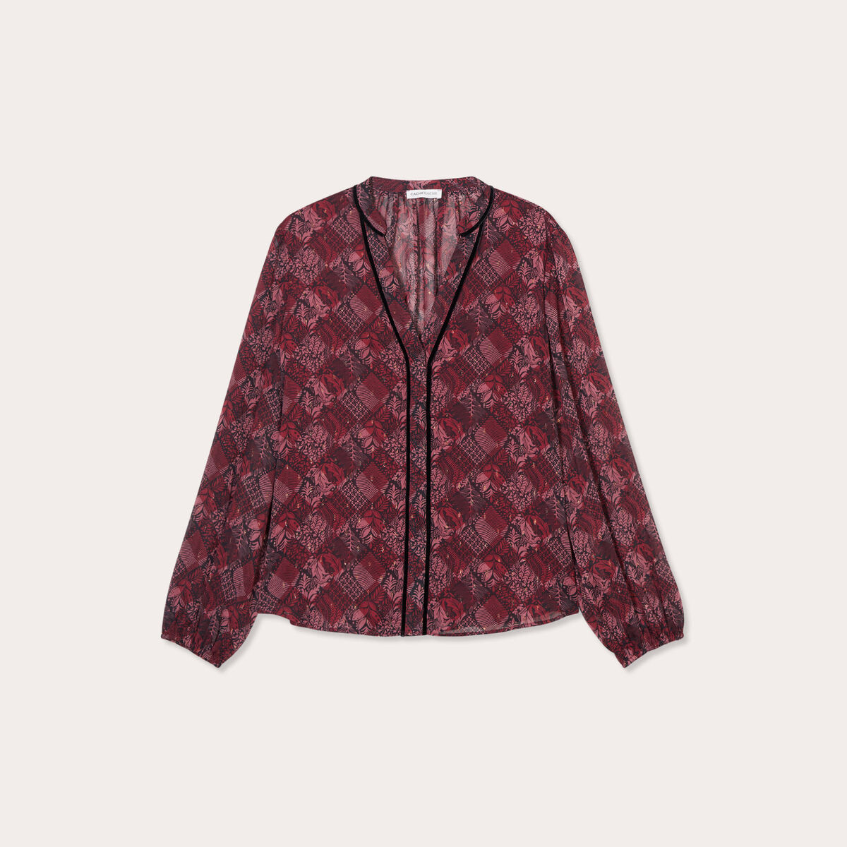 Blouse manches longues noir femme