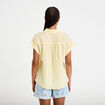 Blouse manches courtes jaune pastel femme