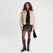 Jupe droite simili cuir noir femme