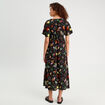 Robe longue évasée col twisté noir femme
