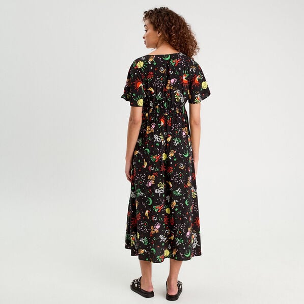 robe longue evasee col twiste noir femme Robe longue évasée col twisté noir femme