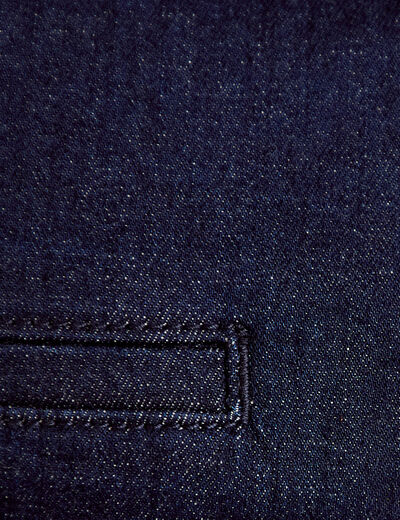 Jeans chino avec ceinture denim brut femme