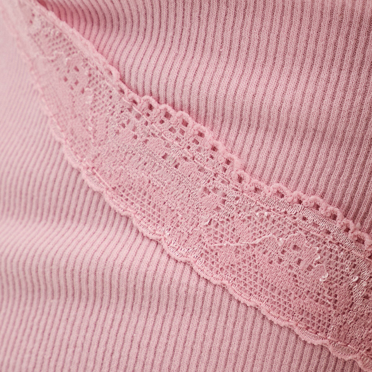 T -shirt manches courtes rose poudrée femme