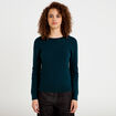 Pull col bateau vert fonc&eacute; femme