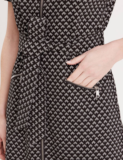 Robe droite zippée noir femme