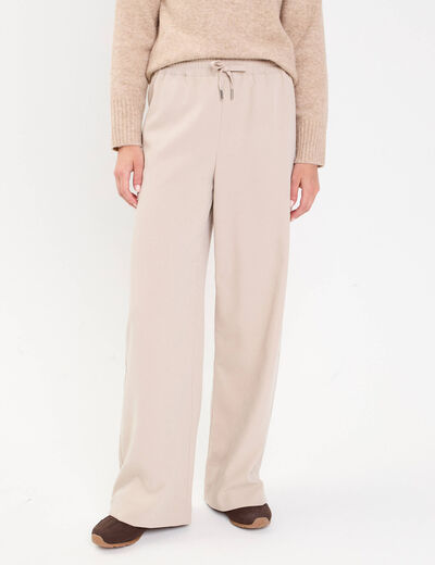 Pantalon large fluide sable femme