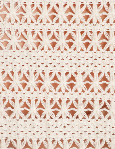 T-shirt crochet manches pagode ecru femme