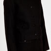 Veste droite cropped en tweed noir femme