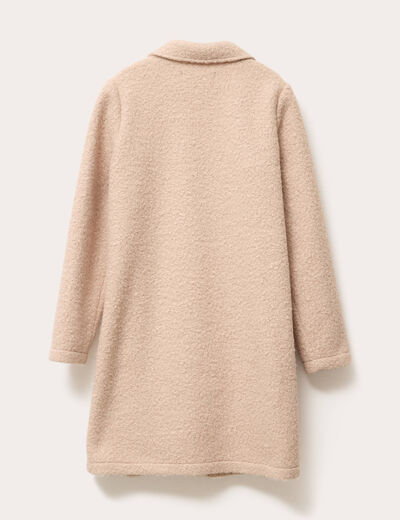 Manteau ample bouclette sable femme